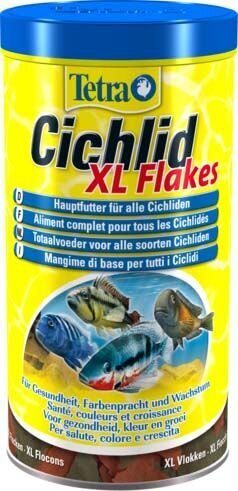 Корм для всех видов цихлид Tetra Cichlid XL Flakes, хлопья, 1 л - купить в  Sale4pets, цена на Мегамаркет