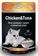 Gina Chicken & Tuna Джина для кошек с цыпленоком с тунцом, пауч 85 г