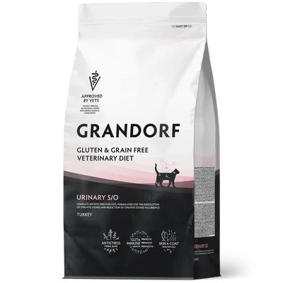 GRANDORF VETERINARY DIET Cat URINARY S/O грандорф диетический сухой корм для кошек способствует растворению струвитных камней и предотвращению их повторного образования 2кг