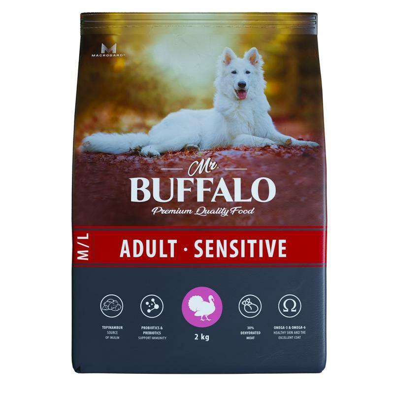 Mr.Buffalo ADULT M/L SENSITIVE Сухой корм д/собак средних и крупных пород (индейка) 2кг