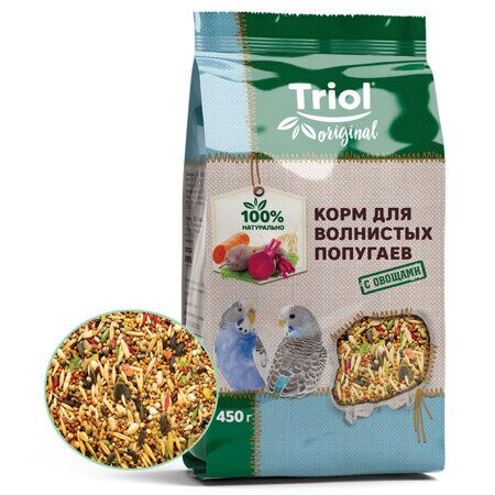 Triol Корм Original для волнистых попугаев с овощами, 450г (50111011)