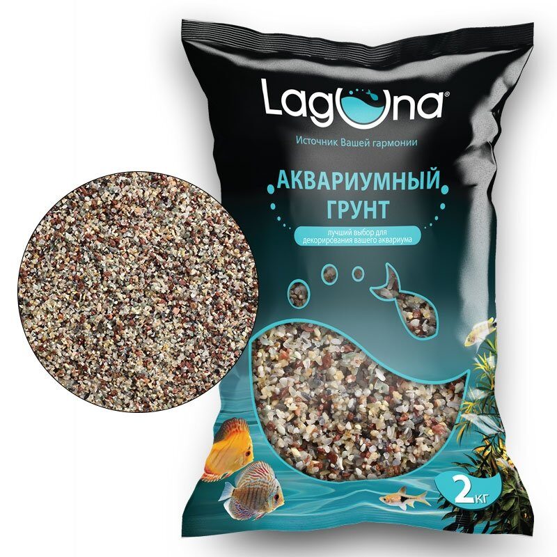 Laguna Грунт 20101C бело-розовый меланж, 2кг, 4-6мм (73954023)