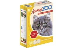 Доктор ZOO витамины для кошек со вкусом Сыра 90 таб.