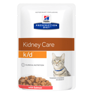 Hill's PD Feline k/d Kidney Care Хиллс для кошек при хронической болезни почек с лососем, пауч 85 г (3410LN)